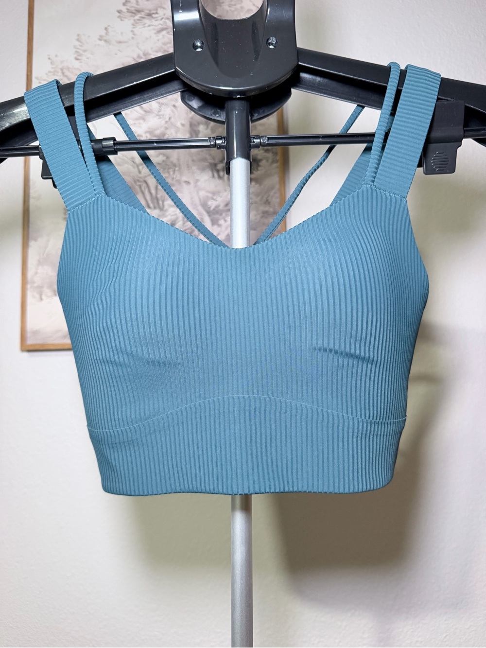 Lululemon like a cloud Ribbed Seamless Bra Top - teal Blue